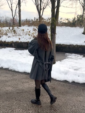 「アイテム（トレンチコート）」を使った、chappyさん（レディース・160cm）の冬コーディネート