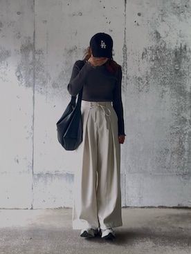 「tiptop（ティップトップ）のメランジリブハイネックプルオーバー（ニット/セーター）」を使った、chappyさん（レディース・160cm）の秋コーディネート