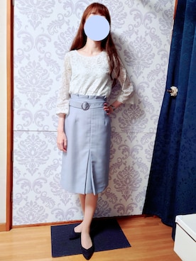 「AGOSTO（アゴスト）のアイテム」を使った、みやのさん（レディース・160cm）の夏コーディネート