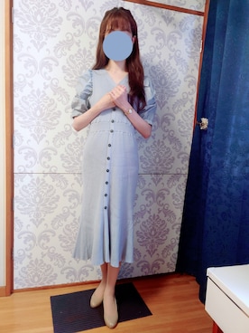 「サックスブルー」｜「アイテム（腕時計）」を使った、みやのさん（レディース・160cm）の秋コーディネート