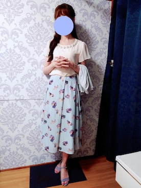 「サックスブルー」｜「アイテム（腕時計）」を使った、みやのさん（レディース・160cm）の夏コーディネート