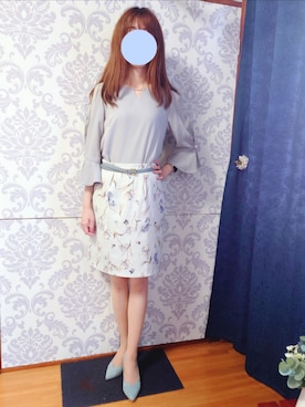 「PROPORTION BODY DRESSING（プロポーションボディドレッシング）のアイテム（スカート）」を使った、みやのさん（レディース・160cm）の夏コーディネート