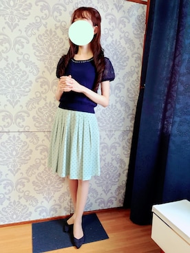「AGOSTO（アゴスト）のアイテム」を使った、みやのさん（レディース・160cm）の夏コーディネート