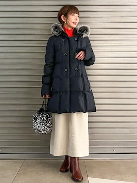 「アイテム（ダウンジャケット/コート、ブルー系）」を使った、DRESSTERIORさん（レディース・150cm）の秋コーディネート