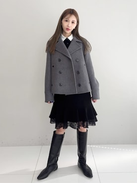 「アイテム（ピーコート）」を使った、DRESSTERIORさん（レディース・160cm）の秋コーディネート