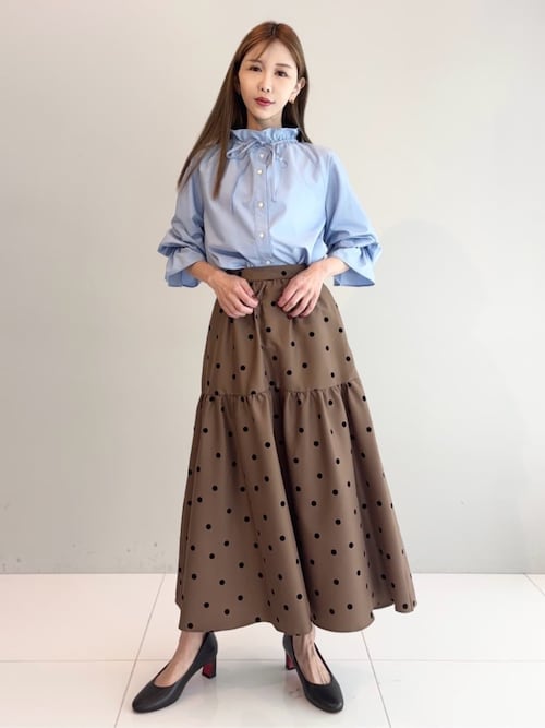 Ruka　ドレステリア　フロッキードットスカート CLASSY.12月号掲載】フロッキードットスカート（マキシ・ロング