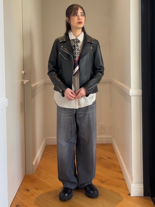 ★Yu_★サリア　ライダース セール】ラムレザーライダースジャケット（ライダースジャケット