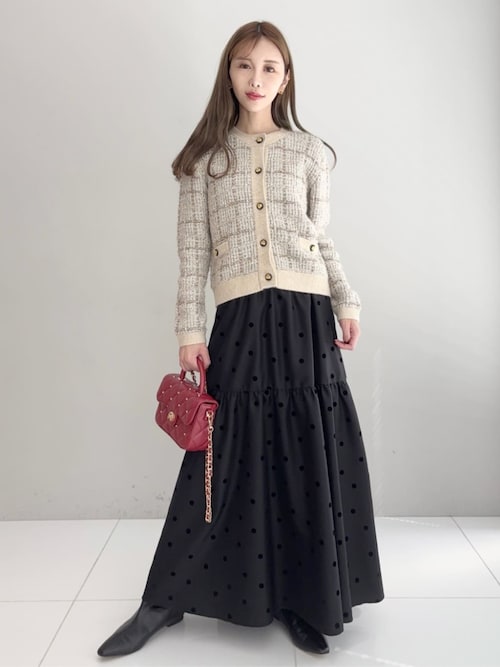 セール】【CLASSY.12月号掲載】フロッキードットスカート（スカート
