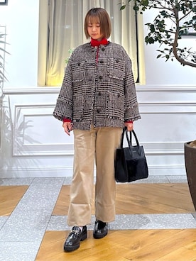 「アイテム（ノーカラージャケット）」を使った、DRESSTERIORさん（レディース・145cm）の冬コーディネート