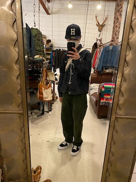 「リング」｜「アイテム（デニムジャケット）」を使った、しおさん（メンズ・170cm）の春コーディネート