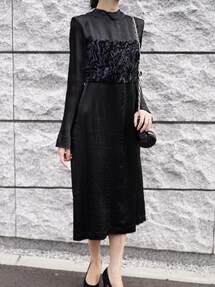 TOGAPULLAトーガプルラクラッシュサテンワンピース☆ブラック黒結婚式 78706722b_8_d_215.jpg