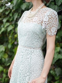 セルフポートレイト ワンピース リボンレース ミントグリーン UK8 新品 W*r様 セルフポートレイト ワンピース リボンレース ミントグリーン