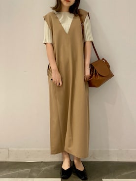 「un dix cors（アンディコール）の《予約》【ALICE MARTHA（アリスマーサ）】ギャザーショルダーバッグ（ショルダーバッグ）」を使った、MIKIさん（レディース・152cm）の秋コーディネート