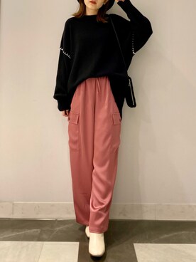 「un dix cors（アンディコール）の《予約》【ALICE MARTHA（アリスマーサ）】エコファースマホショルダー（ショルダーバッグ）」を使った、MIKIさん（レディース・152cm）の秋コーディネート