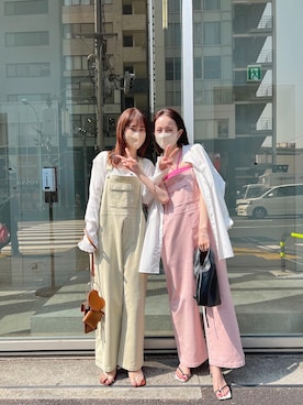 「お揃いコーデ」｜「アイテム（サンダル）」を使った、たけかわ ななさん（レディース・162cm）の春コーディネート