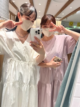 「アイテム（ワンピース、ピンク系）」を使った、たけかわ ななさん（レディース・162cm）の春コーディネート