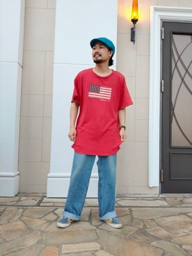 「リーバイス」｜ぐっさんさん（メンズ・169cm）の夏コーディネート