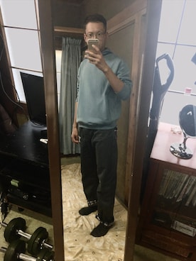 「アイテム（パーカー）」を使った、わっきいさん（メンズ・172cm・30代）の秋コーディネート