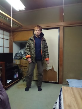 「新星WEARISTAにエントリー」｜「アイテム（ミリタリージャケット）」を使った、BOKUWAKKIさん（メンズ・172cm）の冬コーディネート
