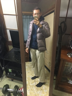 「アイテム（ダウンジャケット/コート）」を使った、わっきいさん（メンズ・172cm・30代）の秋コーディネート