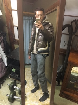 「アイテム（ダウンジャケット/コート）」を使った、わっきいさん（メンズ・172cm・30代）の秋コーディネート