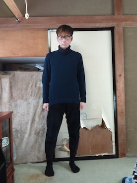 「しまむら（シマムラ）のアイテム（ニット/セーター）」を使った、BOKUWAKKIさん（メンズ・172cm）の春コーディネート