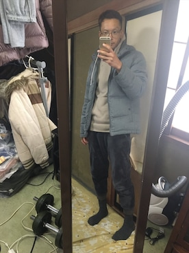 「アイテム（ダウンジャケット/コート）」を使った、わっきいさん（メンズ・172cm・30代）の秋コーディネート