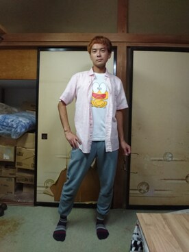 「abcd（ナシ）のアイテム（トップス）」を使った、わっきいさん（メンズ・172cm）の秋コーディネート