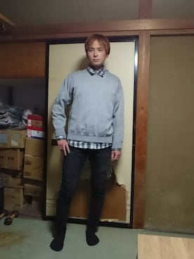「しまむら（シマムラ）のアイテム（スウェット）」を使った、BOKUWAKKIさん（メンズ・172cm）の秋コーディネート