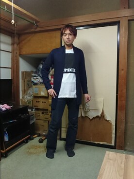 「abcd（ナシ）のアイテム（トップス）」を使った、わっきいさん（メンズ・172cm）の秋コーディネート