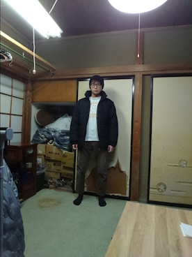 「abcd（ナシ）のアイテム（帽子）」を使った、わっきいさん（メンズ・172cm）の冬コーディネート