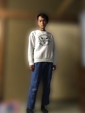 「しまむら（シマムラ）のアイテム（スウェット）」を使った、BOKUWAKKIさん（メンズ・172cm）の春コーディネート