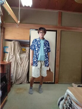 「abcd（ナシ）のアイテム（トップス）」を使った、わっきいさん（メンズ・172cm）の夏コーディネート
