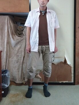 「abcd（ナシ）のアイテム（トップス）」を使った、わっきいさん（メンズ・172cm）の春コーディネート