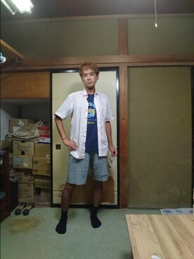 「abcd（ナシ）のアイテム（トップス）」を使った、わっきいさん（メンズ・172cm）の秋コーディネート