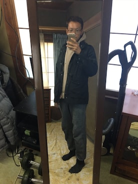 「アイテム（ノーカラージャケット）」を使った、BOKUWAKKIさん（メンズ・172cm）の秋コーディネート