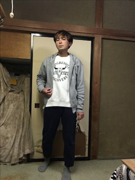 「しまむら（シマムラ）のアイテム（スウェット）」を使った、BOKUWAKKIさん（メンズ・172cm）の春コーディネート