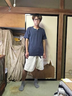 「abcd（ナシ）のアイテム（トップス）」を使った、わっきいさん（メンズ・172cm）の春コーディネート