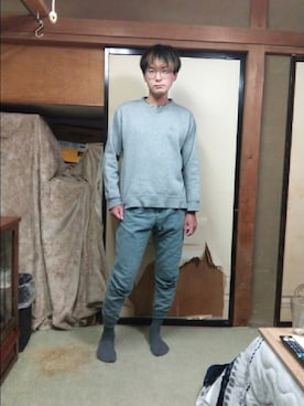 「しまむら（シマムラ）のアイテム（スウェット）」を使った、BOKUWAKKIさん（メンズ・172cm）の春コーディネート