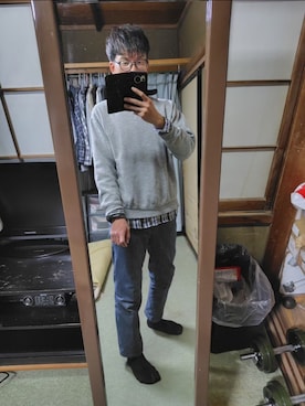 「しまむら（シマムラ）のアイテム（スウェット）」を使った、BOKUWAKKIさん（メンズ・172cm）の春コーディネート