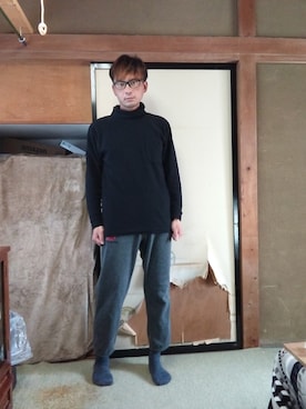 「しまむら（シマムラ）のアイテム（ニット/セーター）」を使った、BOKUWAKKIさん（メンズ・172cm）の春コーディネート