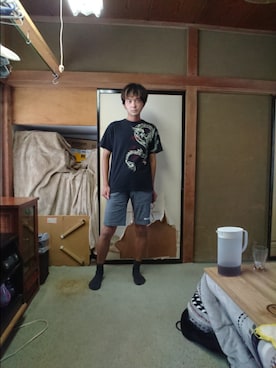 「abcd（ナシ）のアイテム（トップス）」を使った、わっきいさん（メンズ・172cm）の夏コーディネート