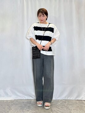 「Cutie Blonde（キューティーブロンド）のアイテム（デニムパンツ）」を使った、ネリさん（レディース・162cm）の春コーディネート