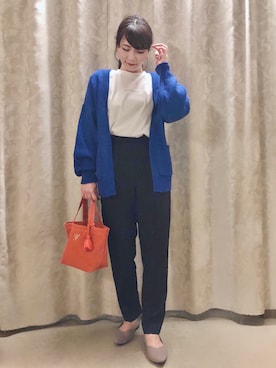 「SHOO・LA・RUE（シューラルー）の◆巾着付きイニシャルトート（トートバッグ）」を使った、ネリさん（レディース・162cm）の秋コーディネート