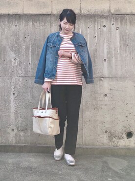 「DRESKIP（ドレスキップ）のアイテム（デニムジャケット）」を使った、ネリさん（レディース・162cm）の春コーディネート