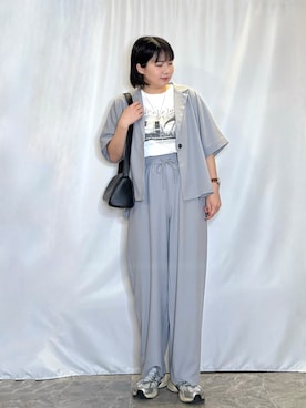 「SHOO・LA・RUE（シューラルー）の【2WAY】クリアパーツネックレス（ネックレス、ゴールド系）」を使った、ネリさん（レディース・162cm）の春コーディネート