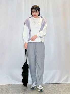 「DRESKIP（ドレスキップ）のアイテム（パンツ）」を使った、ネリさん（骨格ナチュラル・レディース・162cm）の春コーディネート