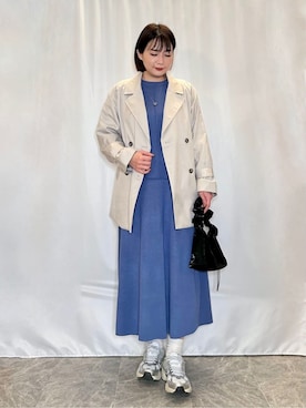 「アイテム（トレンチコート、グレー系）」を使った、ネリさん（レディース・162cm）の冬コーディネート