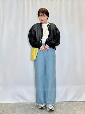 「Cutie Blonde（キューティーブロンド）のアイテム（デニムパンツ）」を使った、ネリさん（レディース・162cm）の春コーディネート