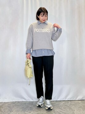 「DRESKIP（ドレスキップ）のアイテム（パンツ）」を使った、ネリさん（骨格ナチュラル・レディース・162cm）の冬コーディネート